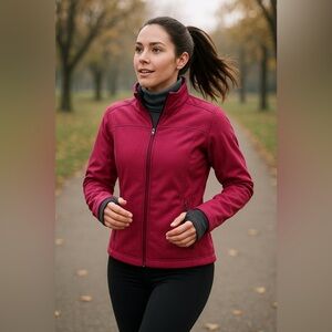 FreeCountry light weight ski/runners jacket. Never worn. No hood. Size sm